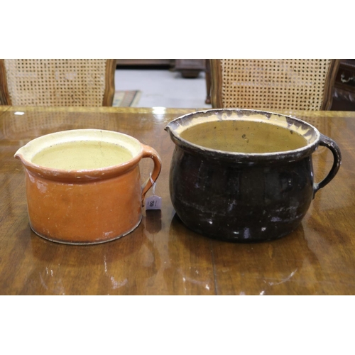 Two antique French stoneware pots,