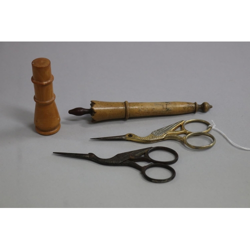 Two 19th century treen sewing aides