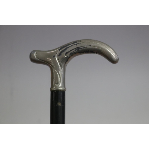Walking stick, with chromed finial,