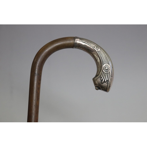 Walking stick, with silver mounted