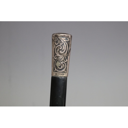 Walking stick, with silver mounted