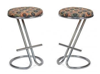 A pair of vintage chrome bar stools  305f55