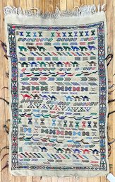 Vintage woven wool tapestry rug  305f61