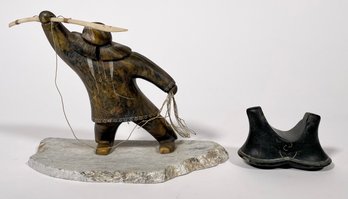 Small Inuit black soapstone carving