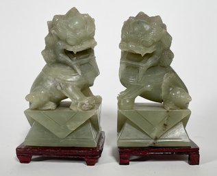 A pair of vintage carved Chinese