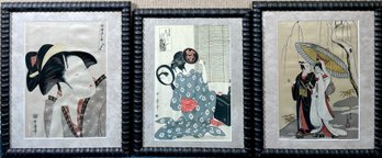 Three 20th C Japanese prints on 305fcb