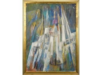 A mid-century oil on canvas, abstract