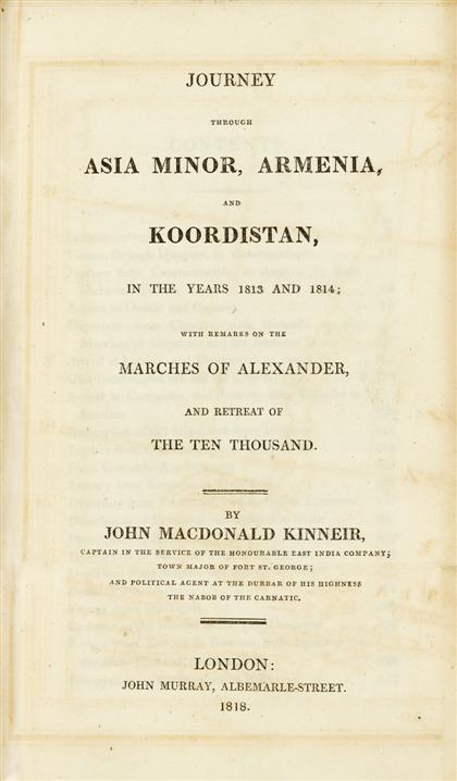 1 vol.  Kinneir, John MacDonald.