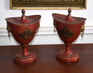 A good pair of 19th C tole decorated 306078