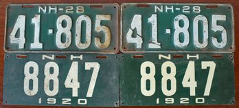 Two matched pair NH license plates  3060bb