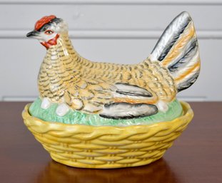 An antique Staffordshire hen on nest  3060df