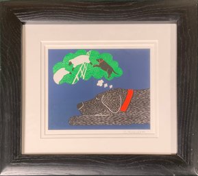 Stephen Huneck framed lithograph  3060f1