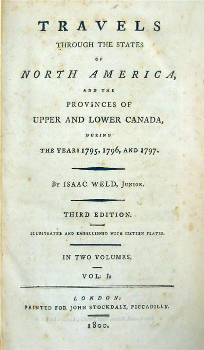 2 vols.   Weld, Isaac. Travels