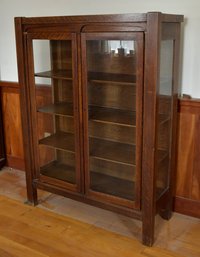 Antique Mission Oak two door display 30612a