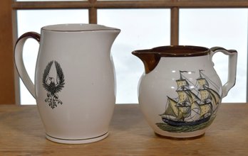 Two vintage Liverpool pitchers,