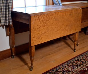 19th C maple table with deep 30617d