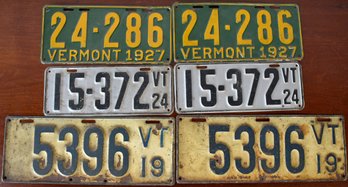 Three matched pairs of VT license 30619f