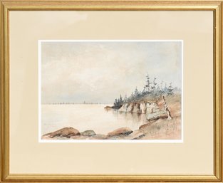 A vintage Louis K. Harlow watercolor