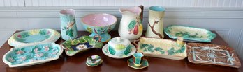 Group of antique and vintage majolica