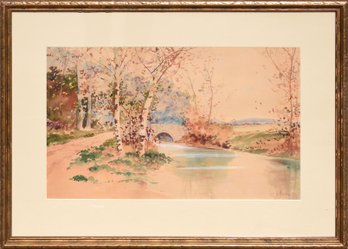 A vintage Louis K. Harlow watercolor