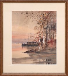 A vintage Louis K Harlow watercolor