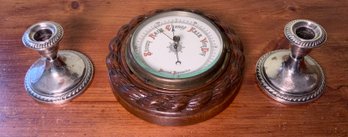 Aneroid barometer with a rope carved