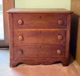 A small vintage cottage pine chest,