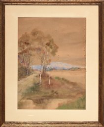 A vintage Louis K. Harlow watercolor