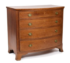 19th C bow front four drawer mahogany 306286