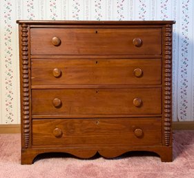 Antique cottage pine chest with 30629e