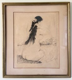 A 20th C. pencil sketch of nude