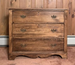 A modern cottage pine three drawer