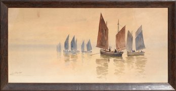 A vintage Louis K. Harlow watercolor