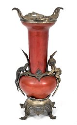 An antique French garniture vase