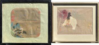 Vintage Japanese painting on silk,