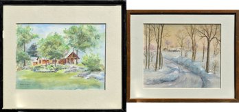 Two Marion Kummel watercolors  306399
