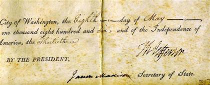 1 piece Document Signed Jefferson  4d6db