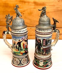 Two antique Regimental Beer Steins  3064b0