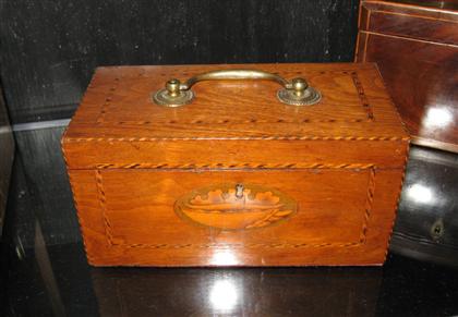 Georgian inlaid oak tea caddy  4d72c