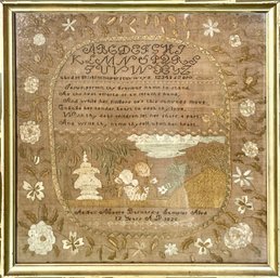 19th C needlework sampler by Abigail 30680e