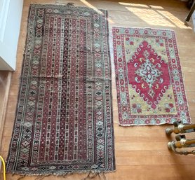 Two vintage Oriental scatter rugs;