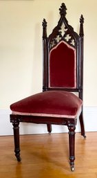 Ca 1870s Gothic side chair in 30682d