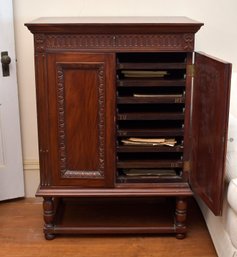 Ca. 1900 music cabinet with beaded and