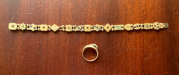10k gold bracelet with inset gems 306870