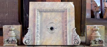 Four antique carved marble fountain 30687b