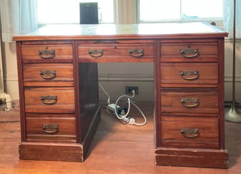 An antique Edwardian kneehole desk 306879