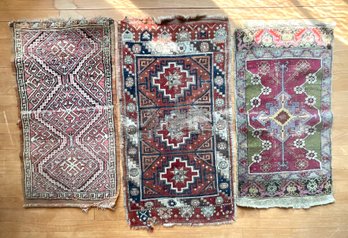 Three small Oriental mats, including: