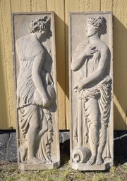 Two vintage formed cement friezes  3068bd