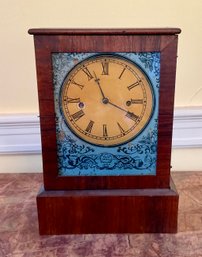 Mantle clock with original reverse painted