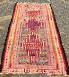 Vintage Kilim flat weave rug runner 3068d8